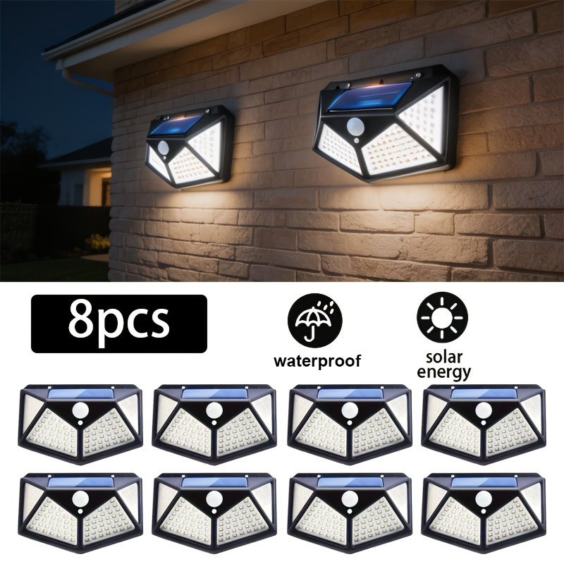 Solar Wall Sconce - 1~8 قطع من أضواء الطاقة الشمسية