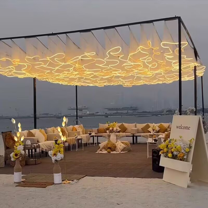 Outdoor Lighting Event - زينة سقف للأعراس، ستارة شبكية مضيئة