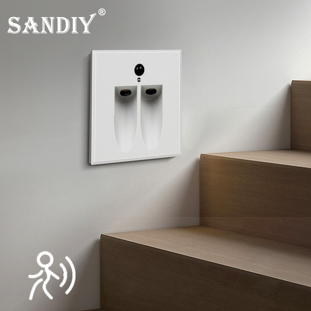 SANDIY مصباح جداري بمستشعر مقا - مراجعة Outdoor Lighting On Stairs وسعره