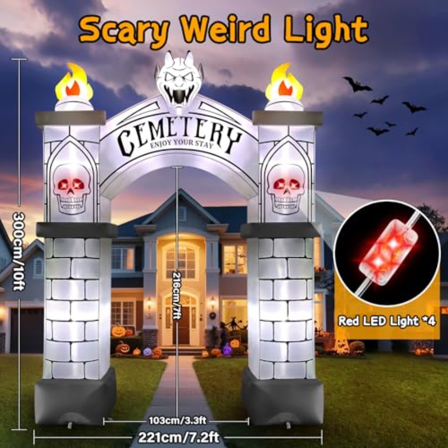 قوس هالوين قابل للنفخ بارتفاع  - مراجعة Outdoor Lighting Event وسعره