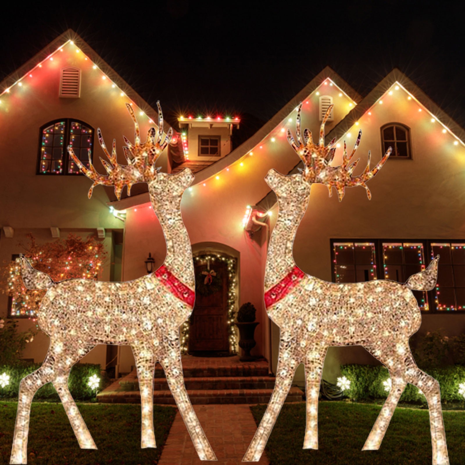 غزلان مزخرف لعيد الميلاد ، أضو - مراجعة Outdoor Lighting Event وسعره