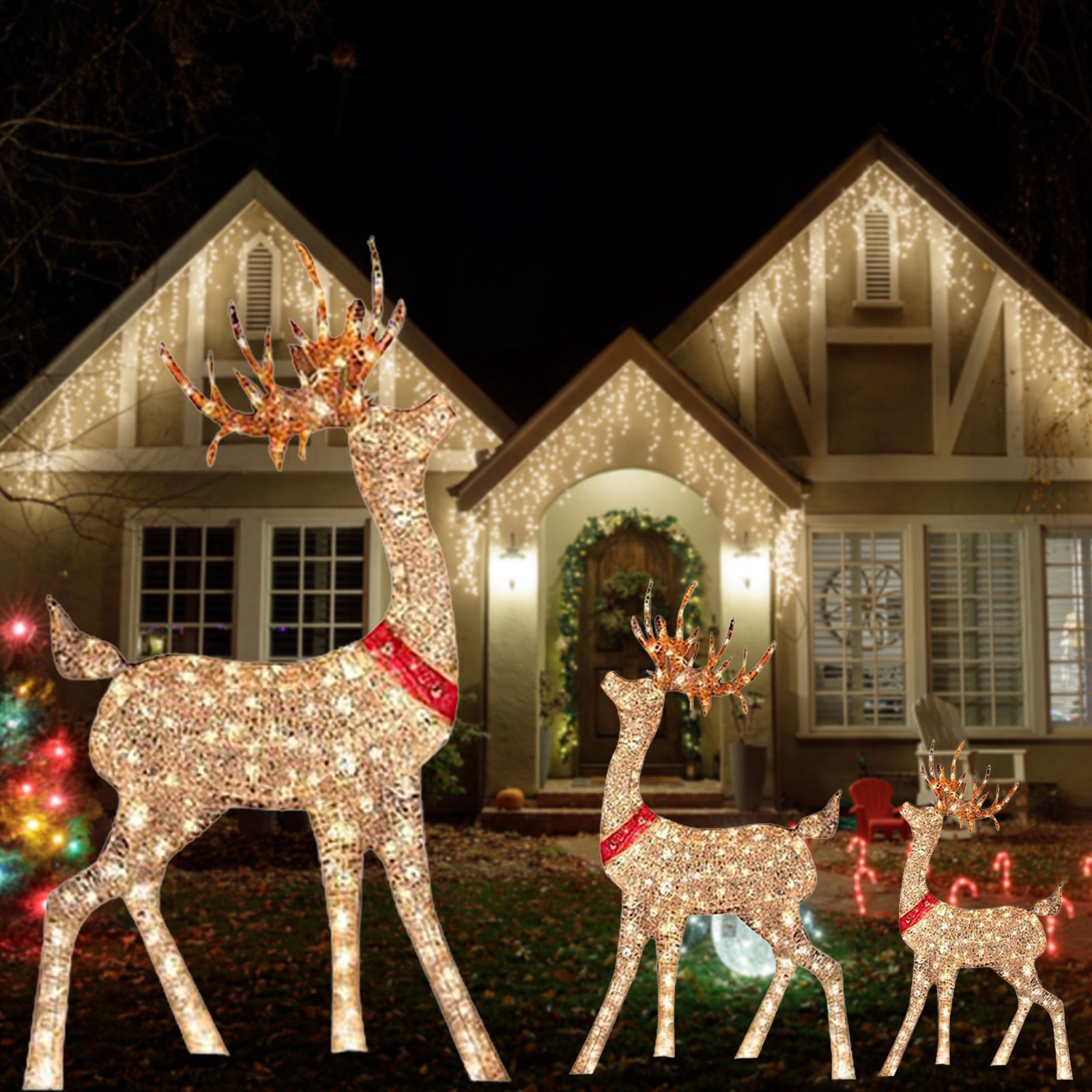 غزلان مزخرف لعيد الميلاد ، أضو - مراجعة Outdoor Lighting Event وسعره