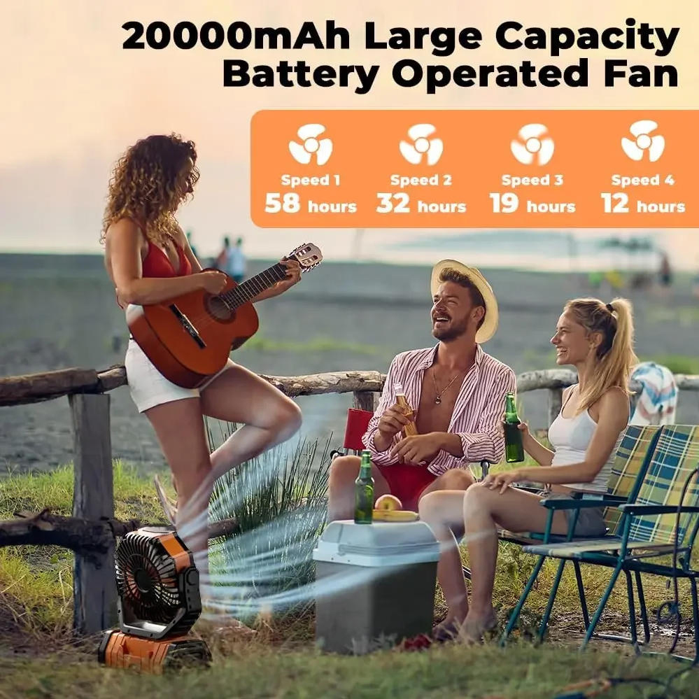 مروحة تخييم قابلة لإعادة الشحن - مراجعة Outdoor Lighting Nearby وسعره