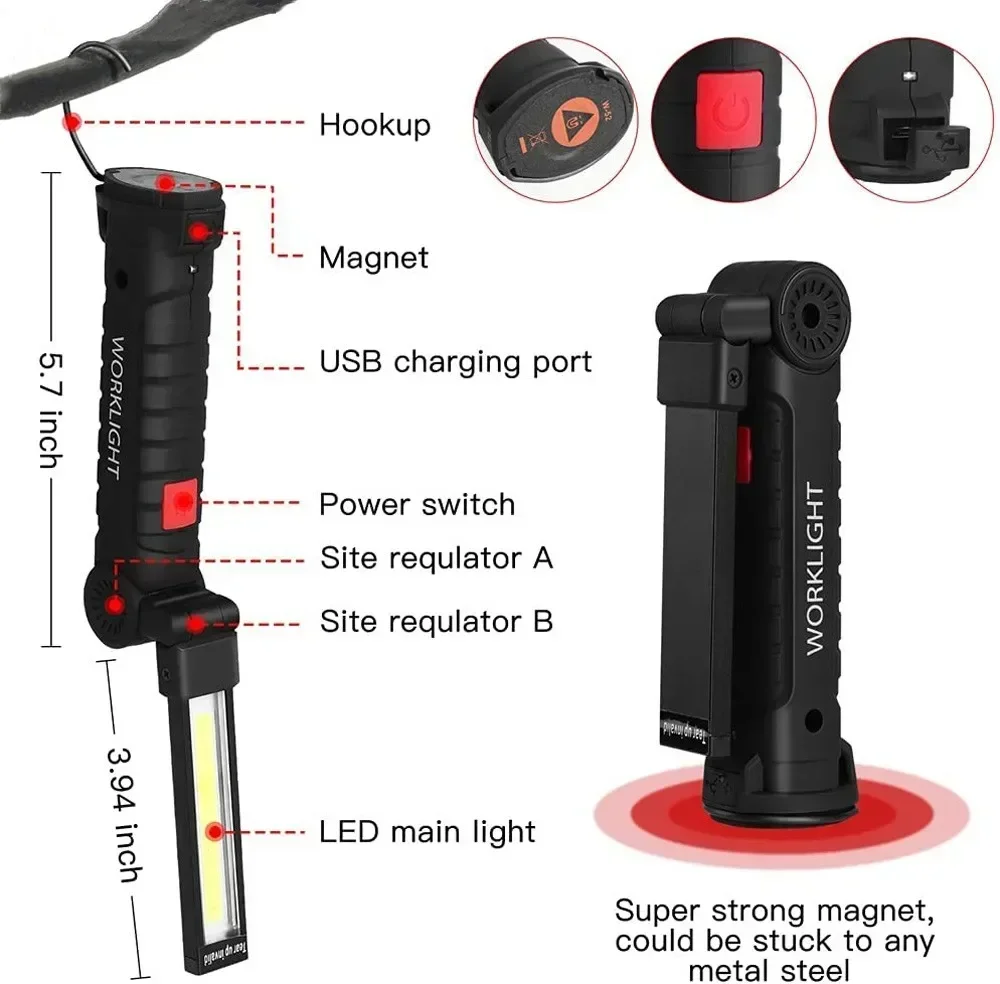 LED COB مصباح يدوي USB مصباح ف - مراجعة Outdoor Lighting Beacon وسعره